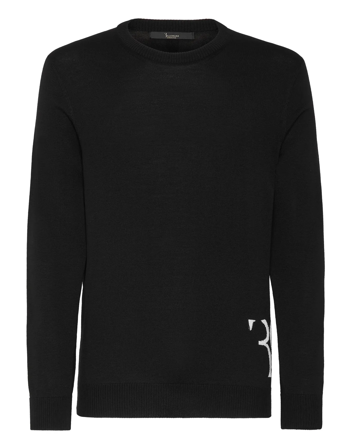 Wool and Silk Pullover Round Neck LS, цвет: Черный