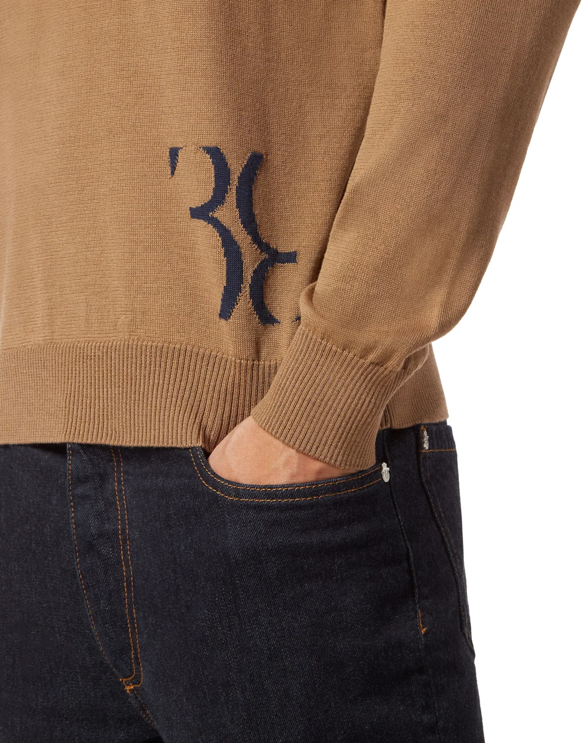 Wool and Silk Pullover Round Neck LS, цвет: Бежевый