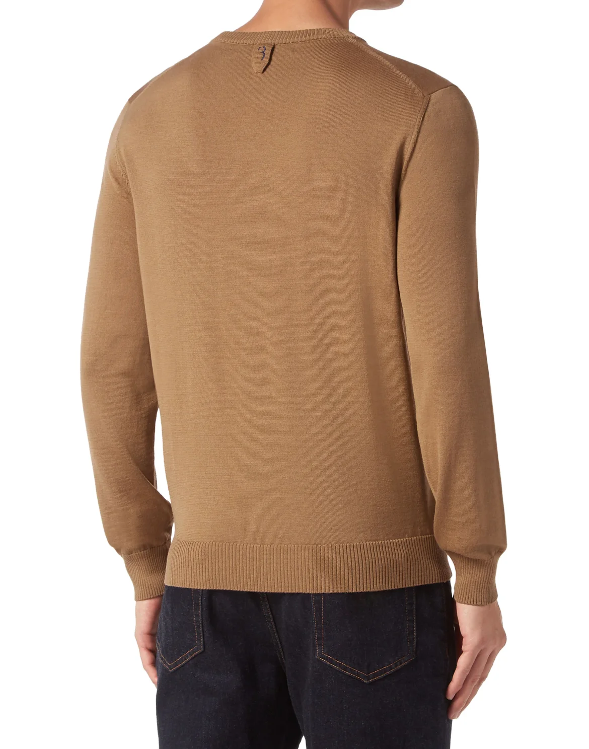 Wool and Silk Pullover Round Neck LS, цвет: Бежевый