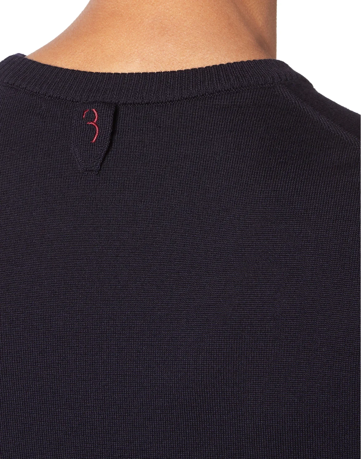 Wool and Silk Pullover Round Neck LS, цвет: Синий
