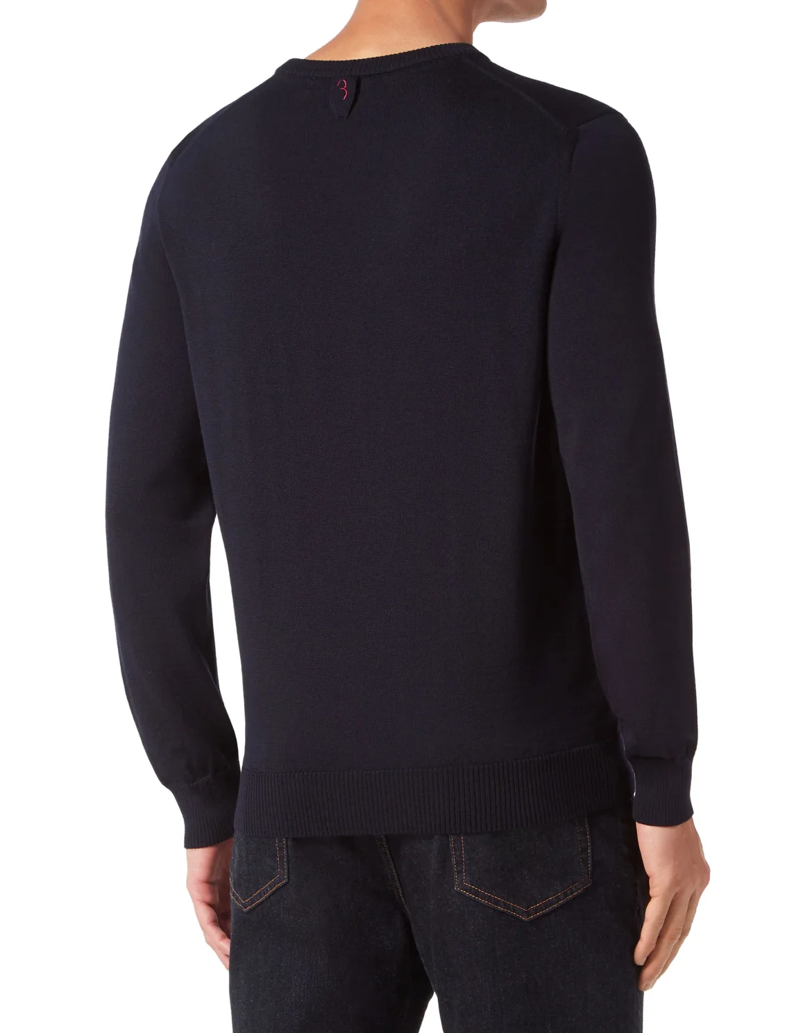 Wool and Silk Pullover Round Neck LS, цвет: Синий