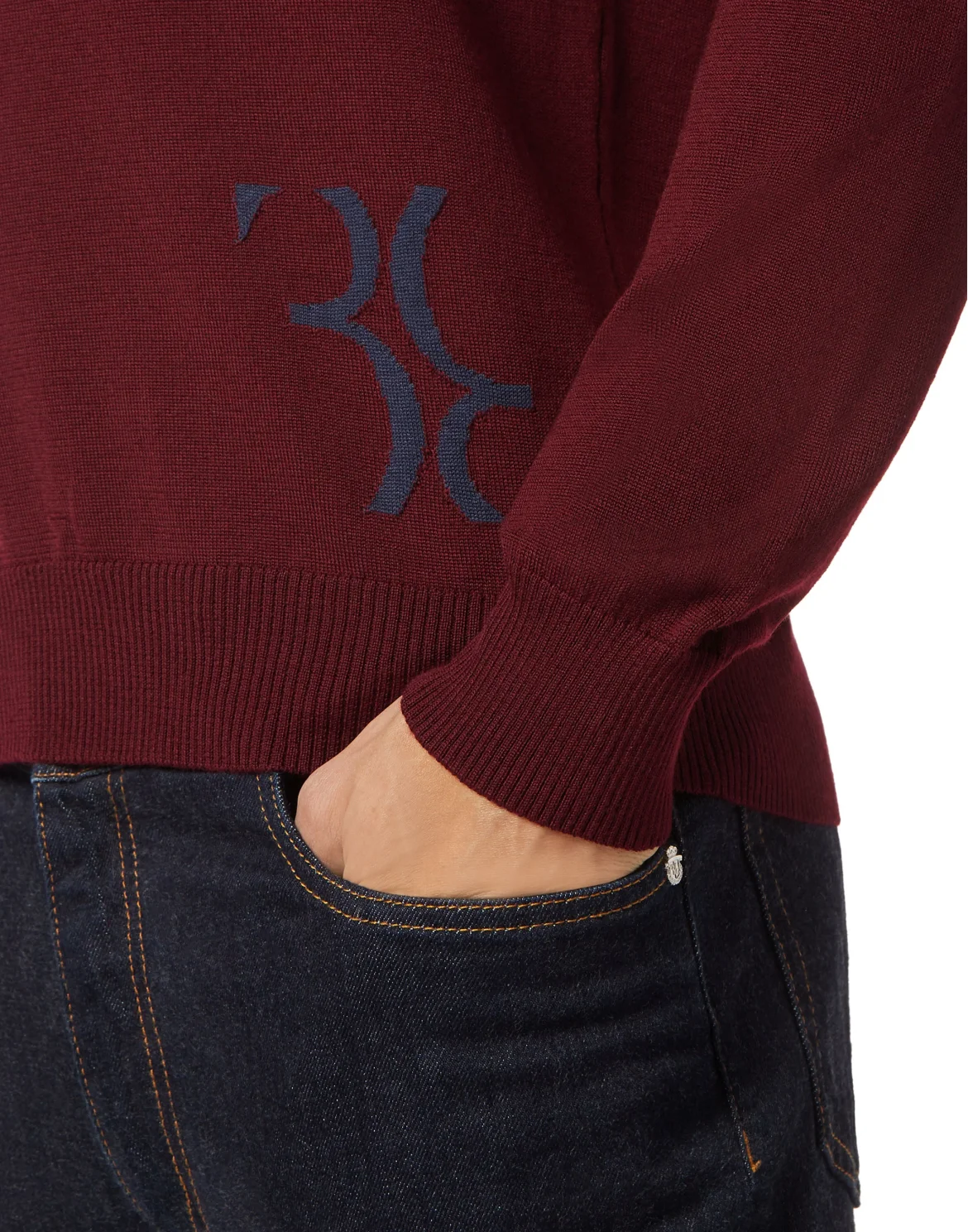 Wool and Silk Pullover Round Neck LS, цвет: Красный