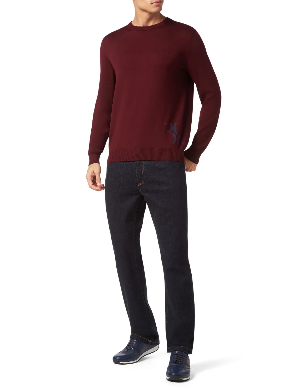 Wool and Silk Pullover Round Neck LS, цвет: Красный