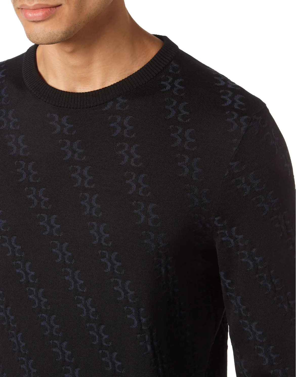 Wool and Silk Pullover Round Neck LS, цвет: Черный