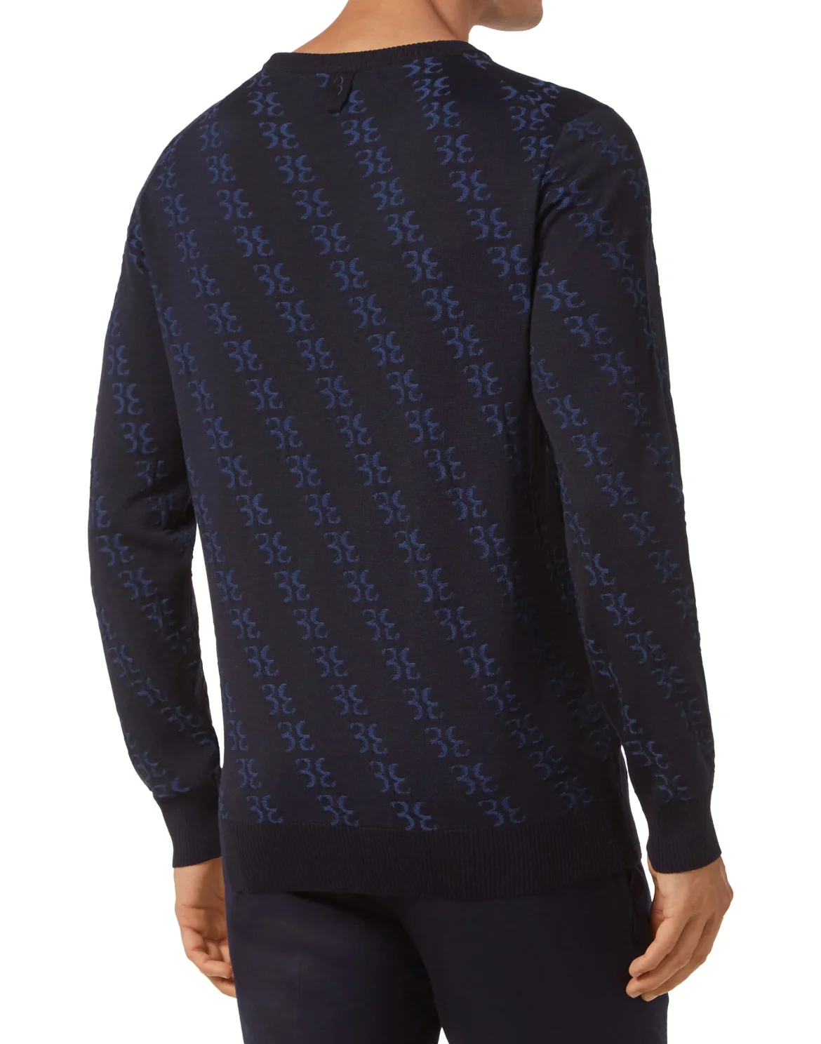 Wool and Silk Pullover Round Neck LS, цвет: Синий