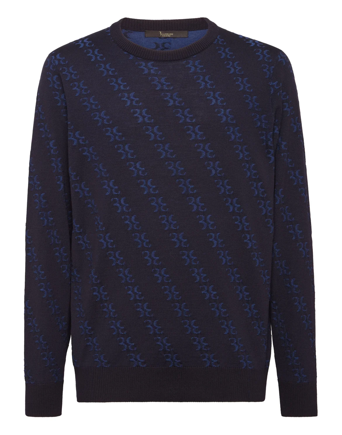 Wool and Silk Pullover Round Neck LS, цвет: Синий