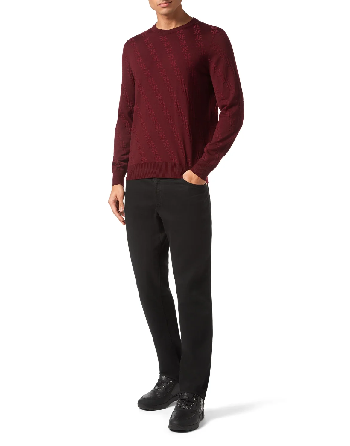 Wool and Silk Pullover Round Neck LS, цвет: Красный