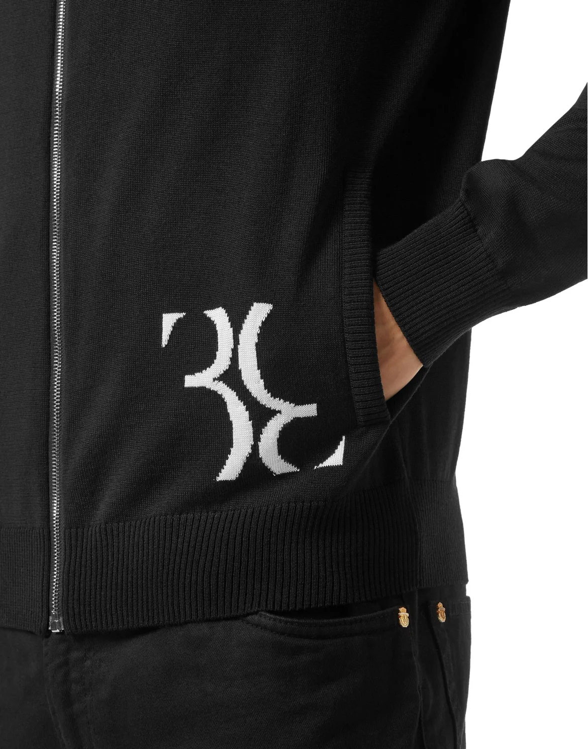 Wool and Silk Pullover full zip, цвет: Черный
