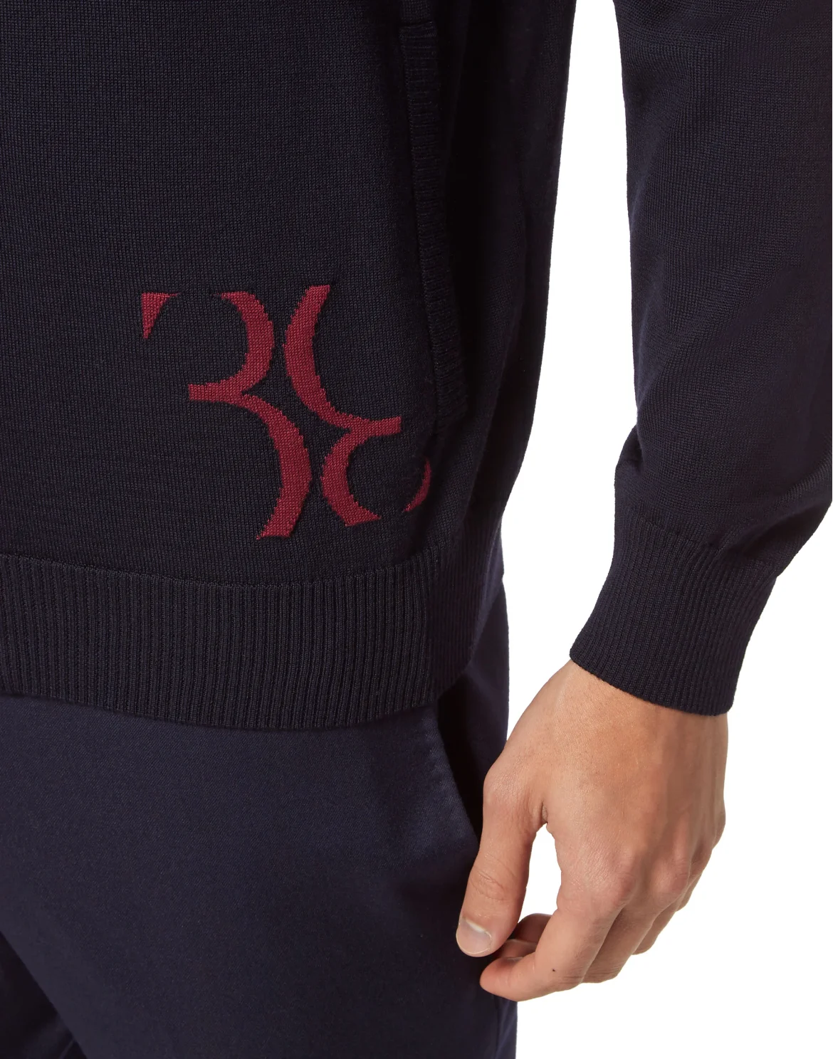Wool and Silk Pullover full zip, цвет: Синий