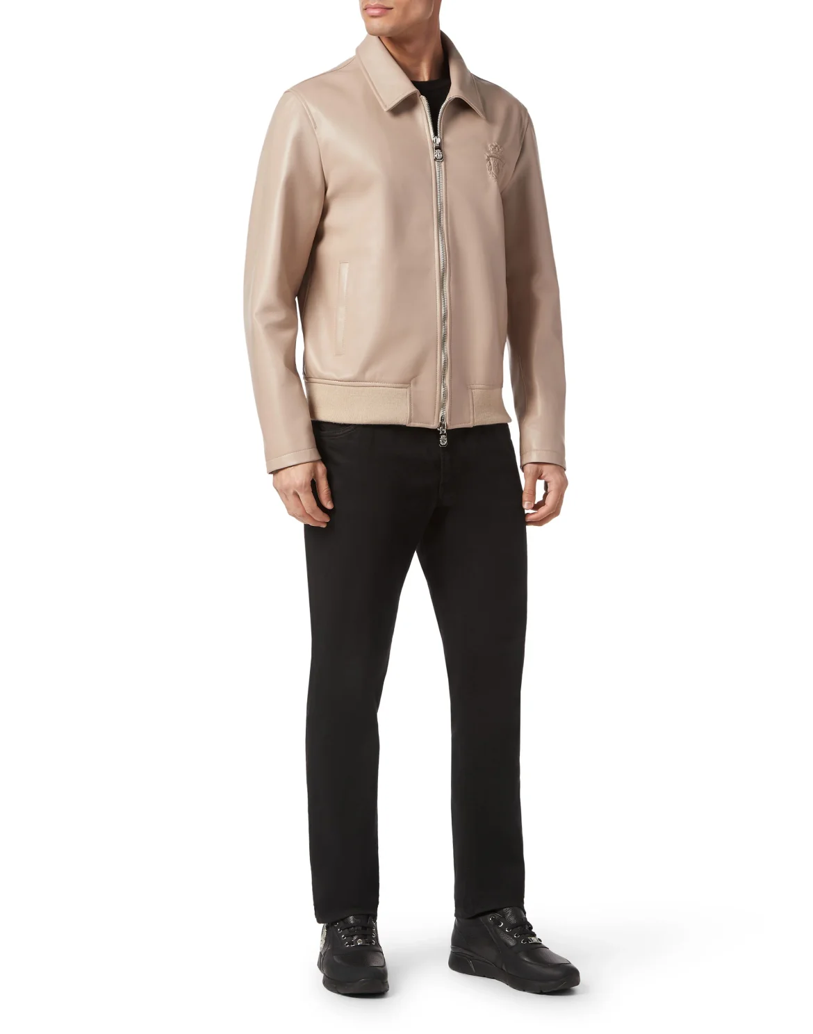 Leather Bomber, цвет: Бежевый