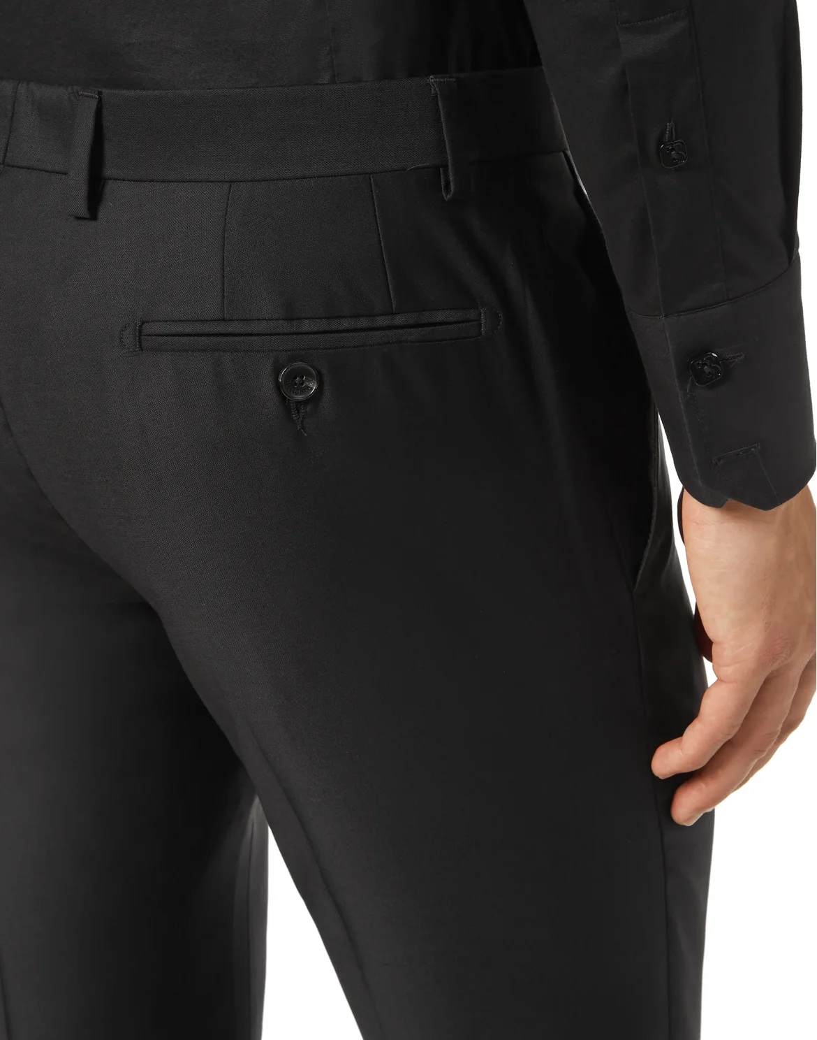 Light Wool Long Trousers, цвет: Черный
