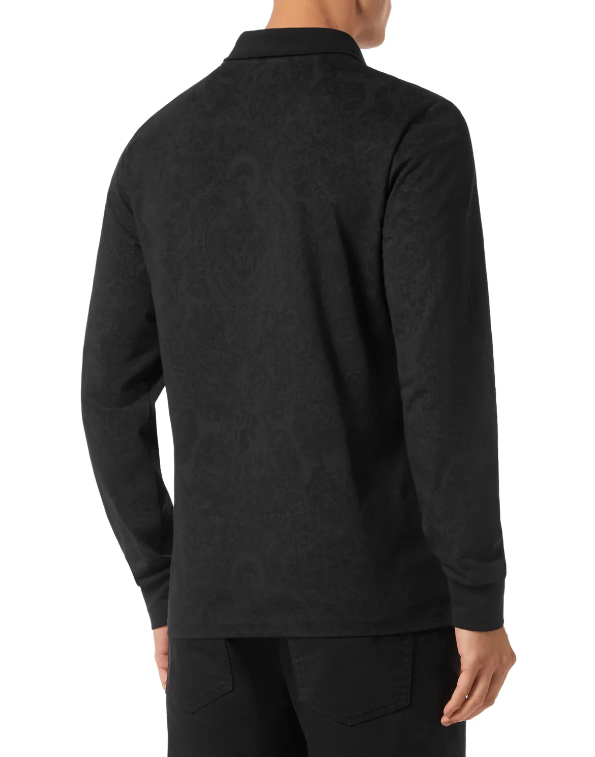 Piquet Polo shirt LS, цвет: Черный