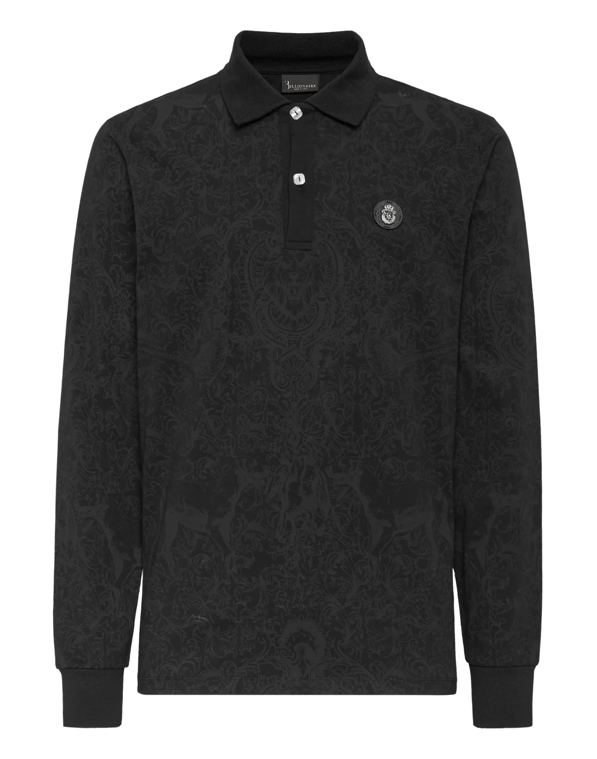Piquet Polo shirt LS, цвет: Черный