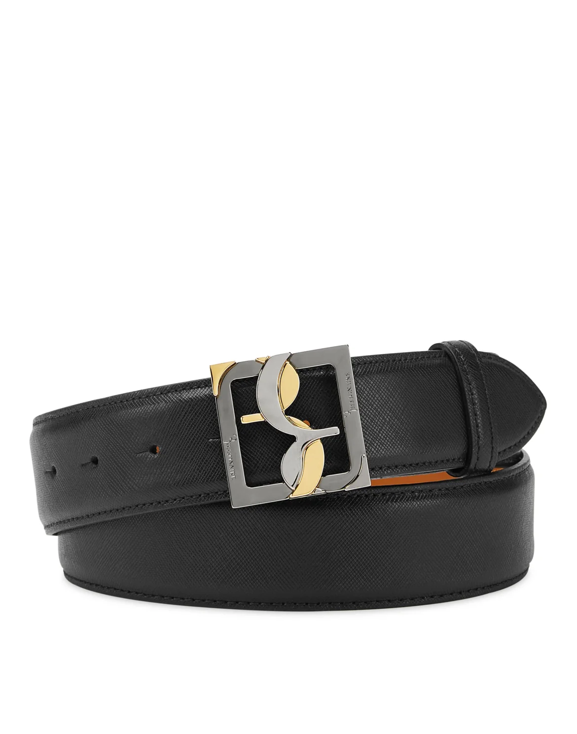 Saffiano Leather Belt, цвет: Черный