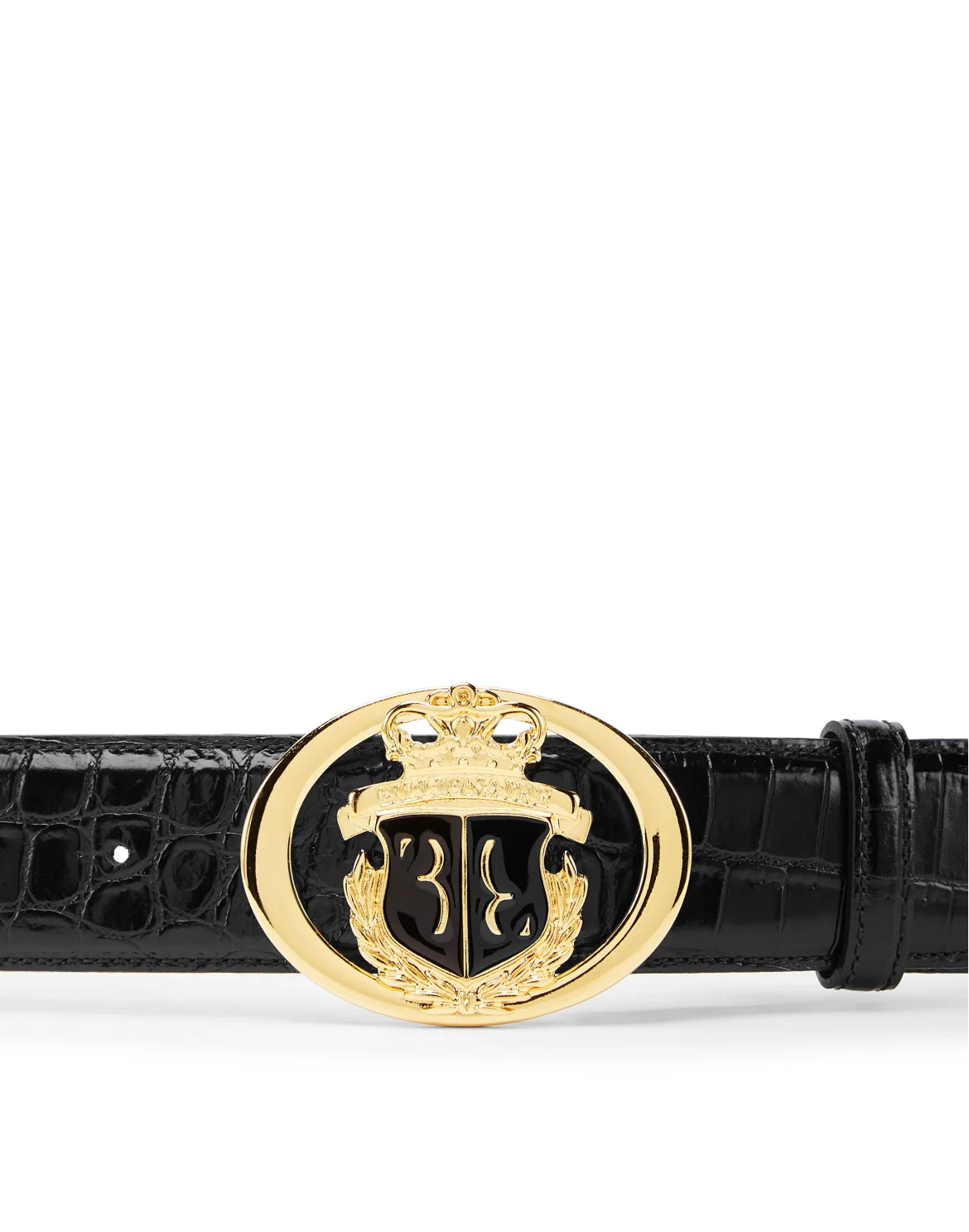Crocco Printed Leather Belt, цвет: Черный
