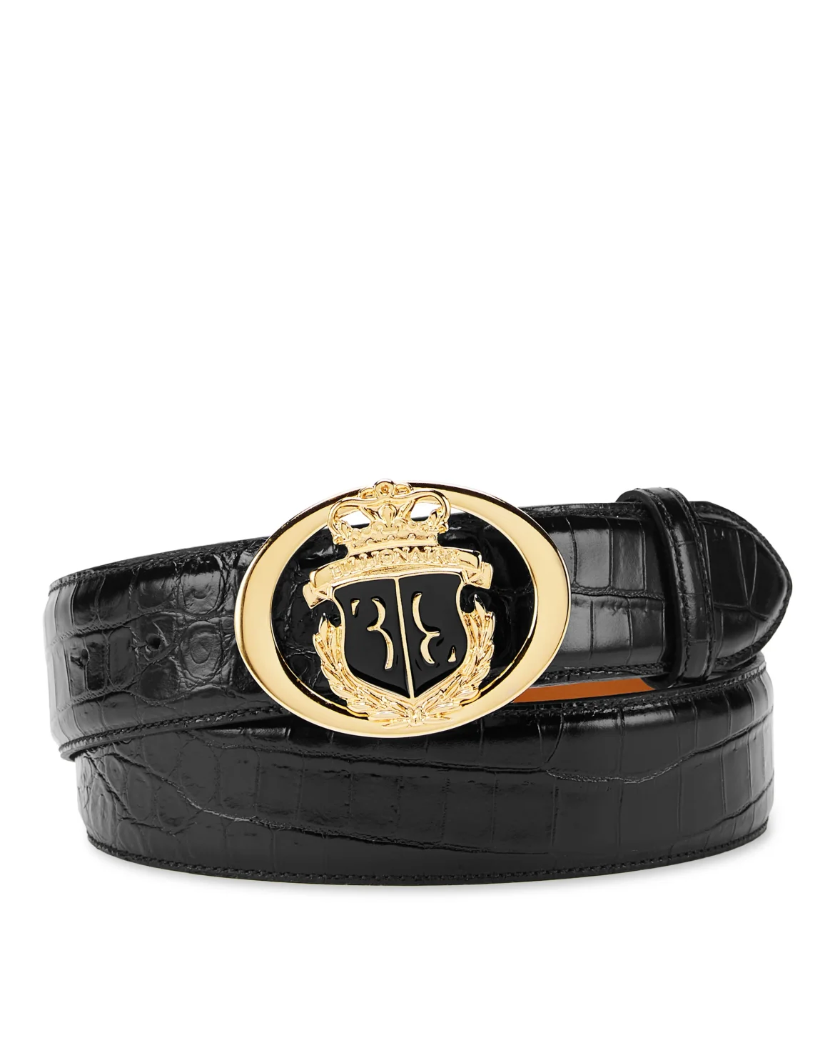 Crocco Printed Leather Belt, цвет: Черный