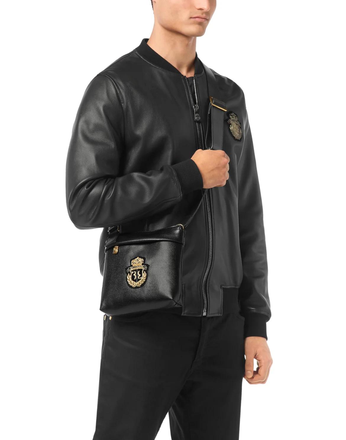 Saffiano Cross Body Bag, цвет: Черный