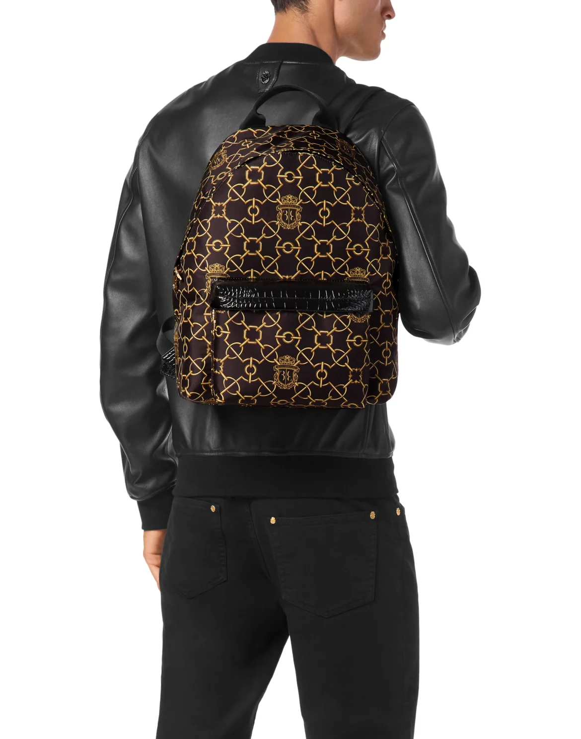 Crocco Printed Nylon Backpack, цвет: Черный