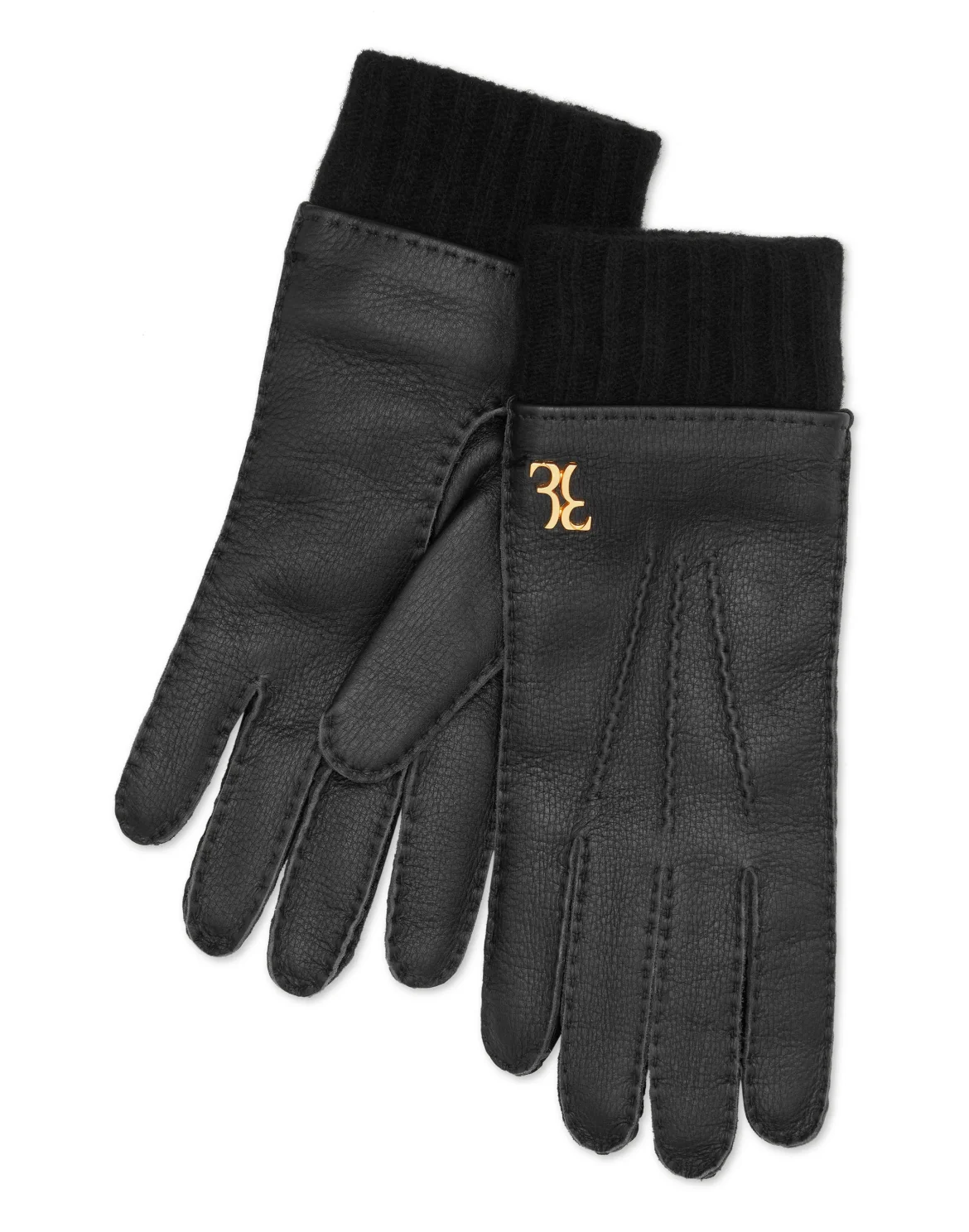 Embossed Leather Gloves, цвет: Черный