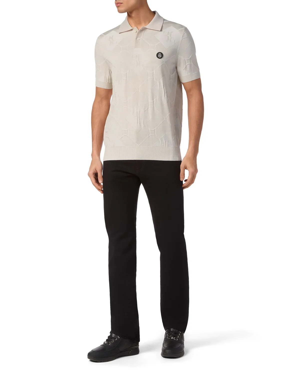 Silk/Wool Pullover Polo-Neck SS, цвет: Белый