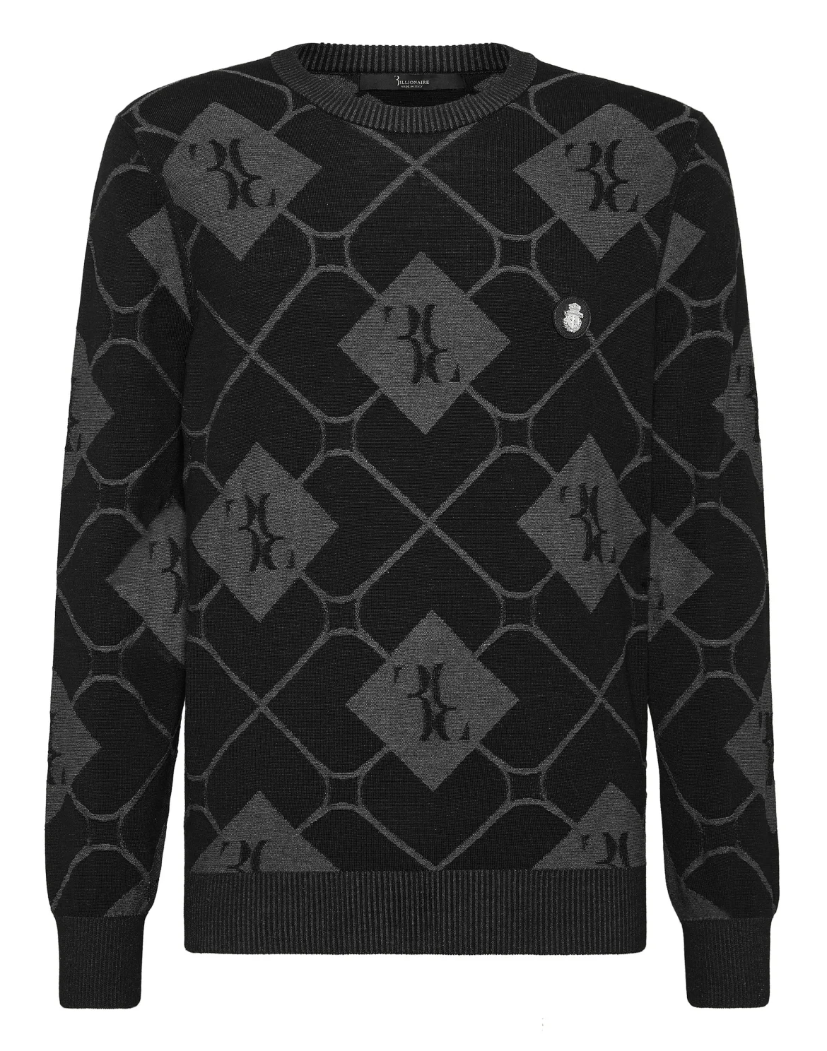 Silk/Wool Pullover Round Neck LS, цвет: Черный
