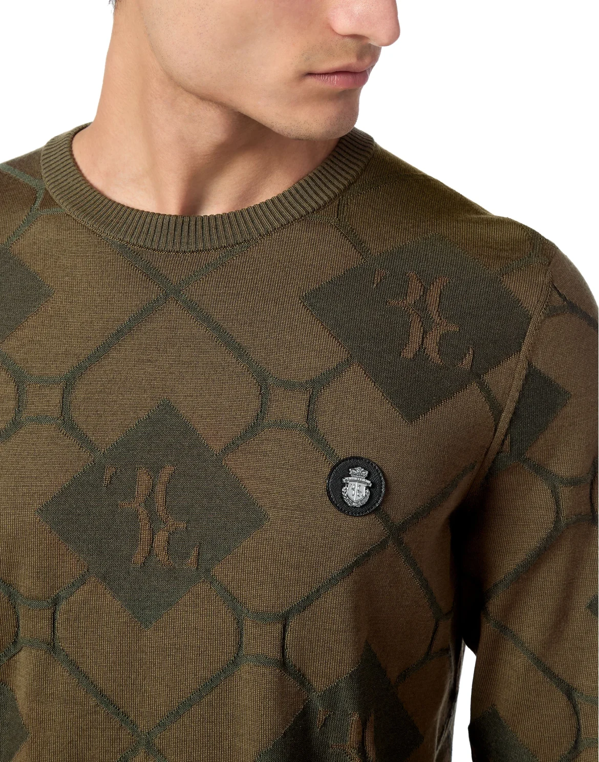 Silk/Wool Pullover Round Neck LS, цвет: Зеленый