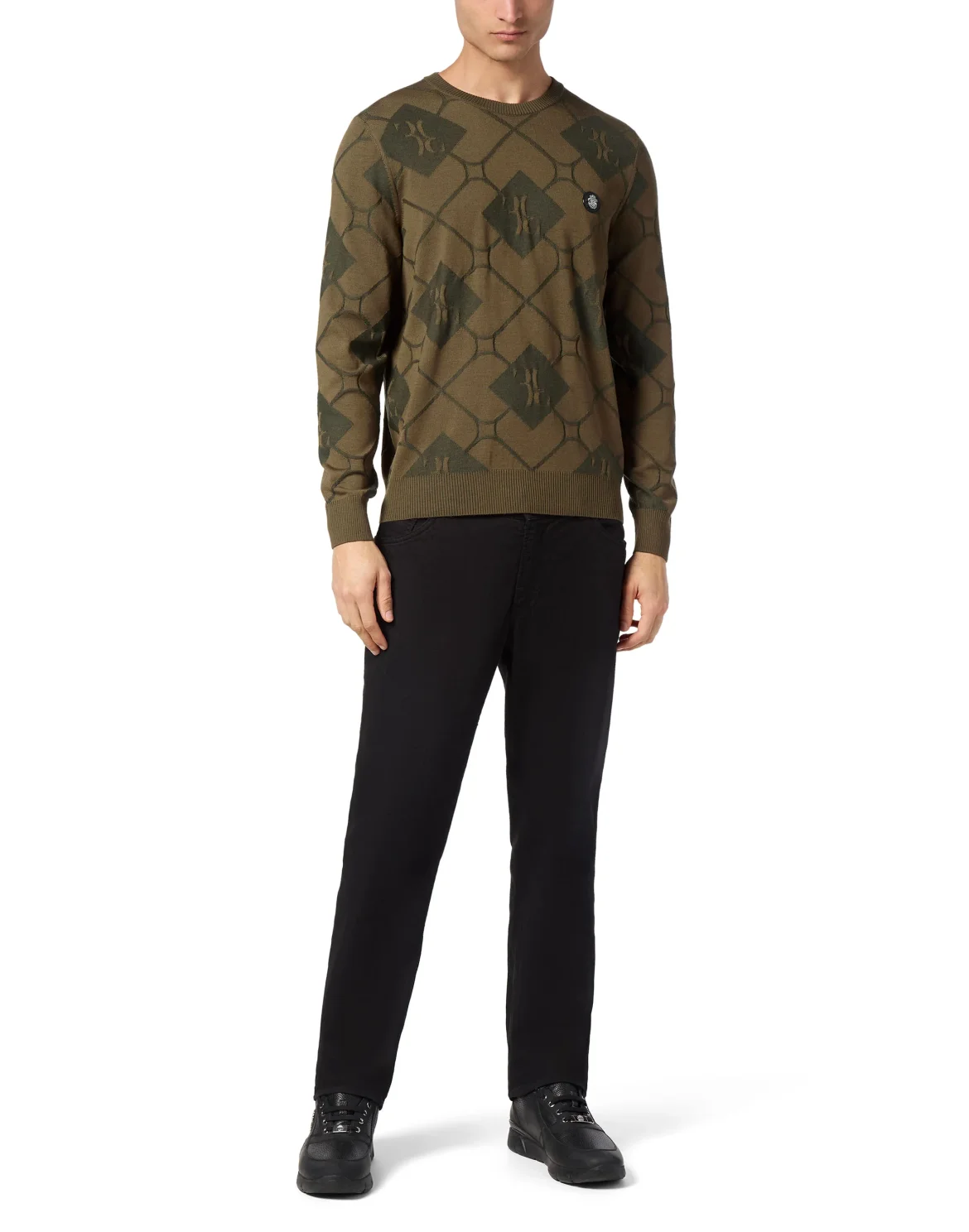 Silk/Wool Pullover Round Neck LS, цвет: Зеленый