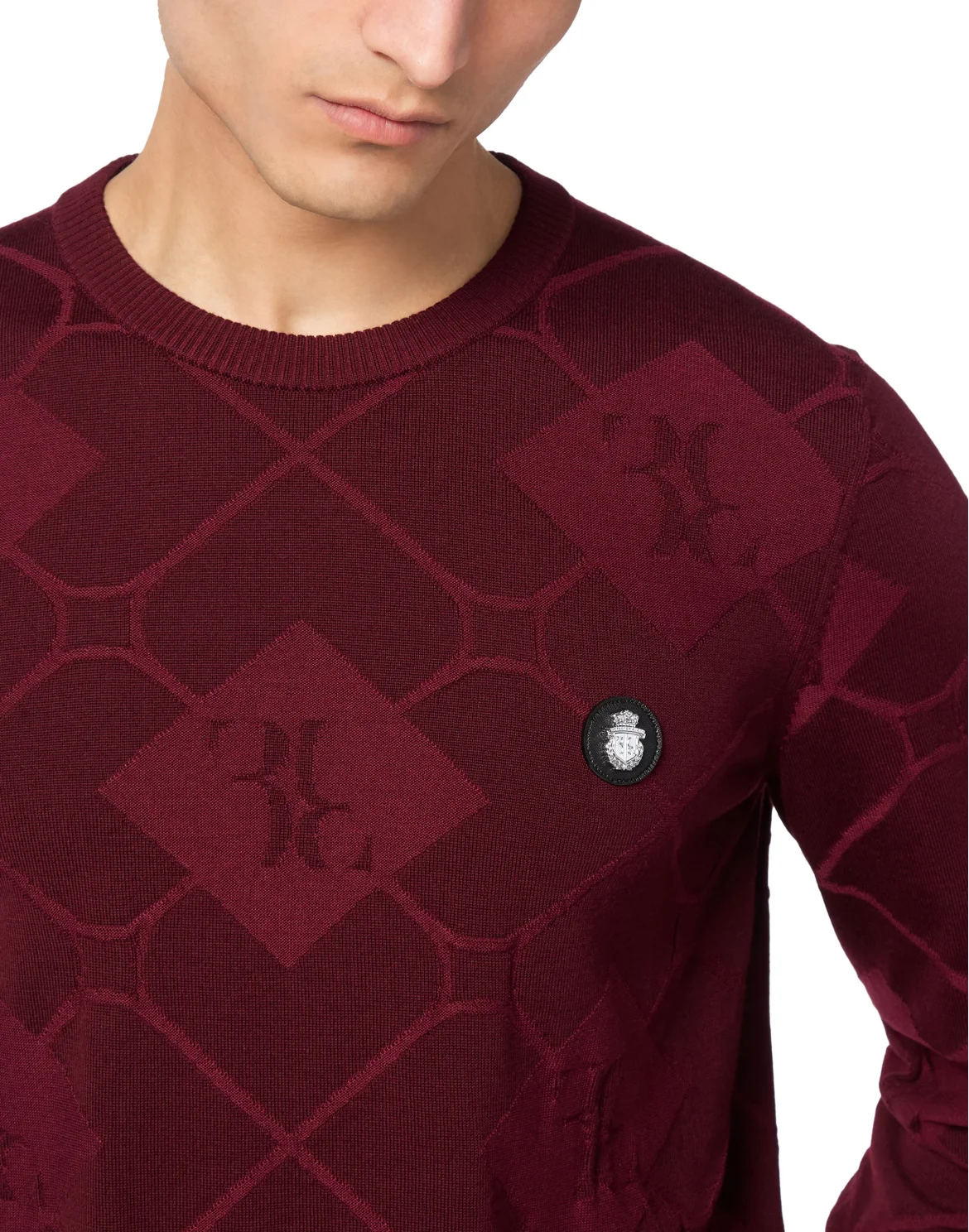 Silk/Wool Pullover Round Neck LS, цвет: Красный