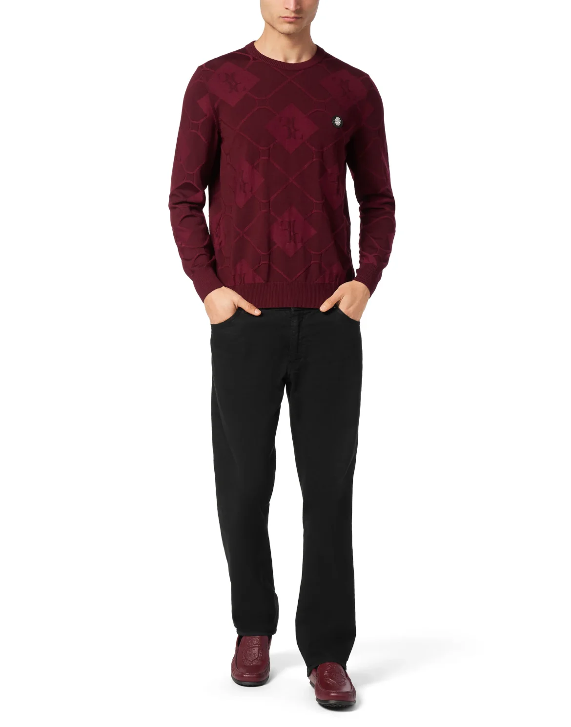 Silk/Wool Pullover Round Neck LS, цвет: Красный