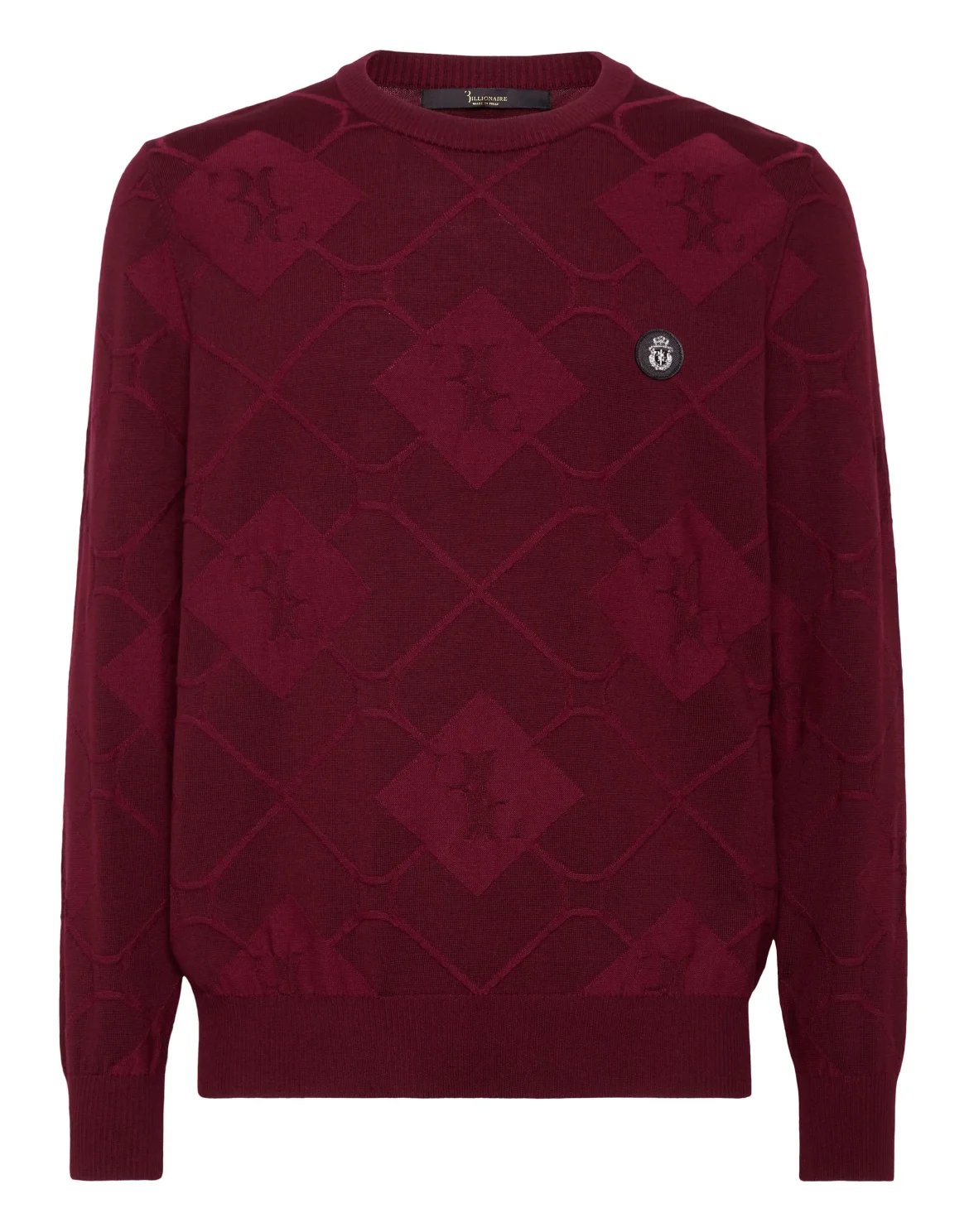 Silk/Wool Pullover Round Neck LS, цвет: Красный