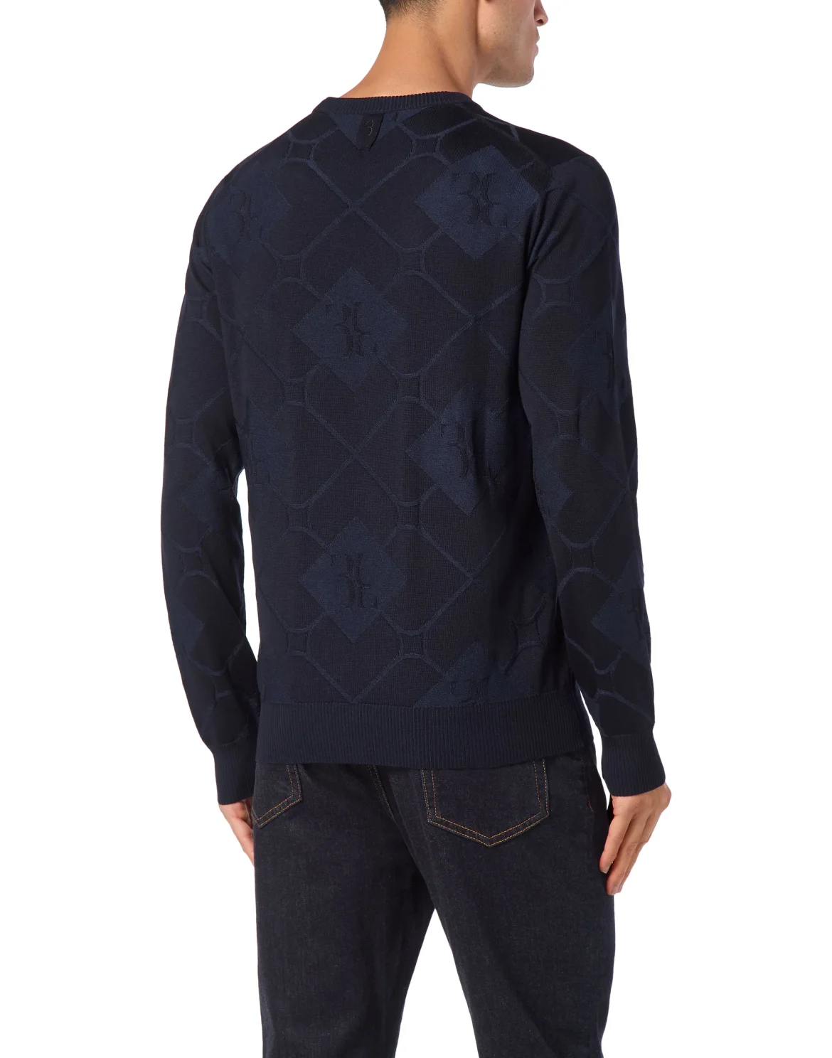 Silk/Wool Pullover Round Neck LS, цвет: Синий