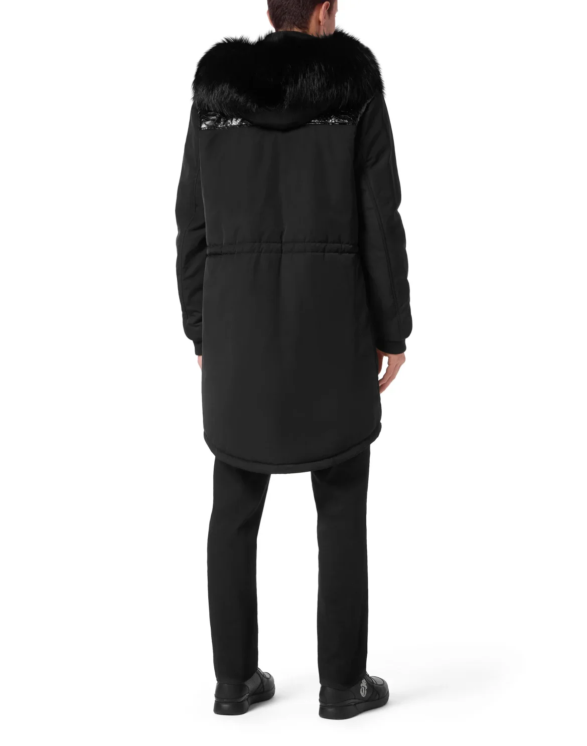 Nylon Parka With Python Inserts, цвет: Черный