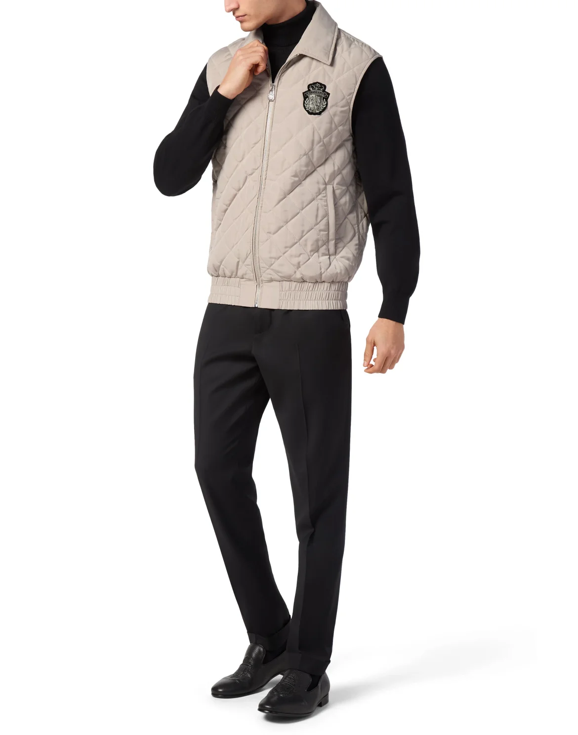 Nylon Quilted Vest, цвет: Бежевый