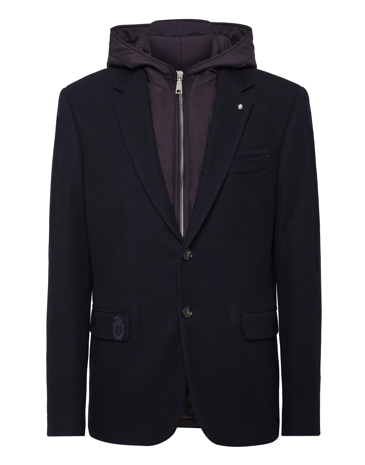 Blazer Jacket With Hoodie, цвет: Синий