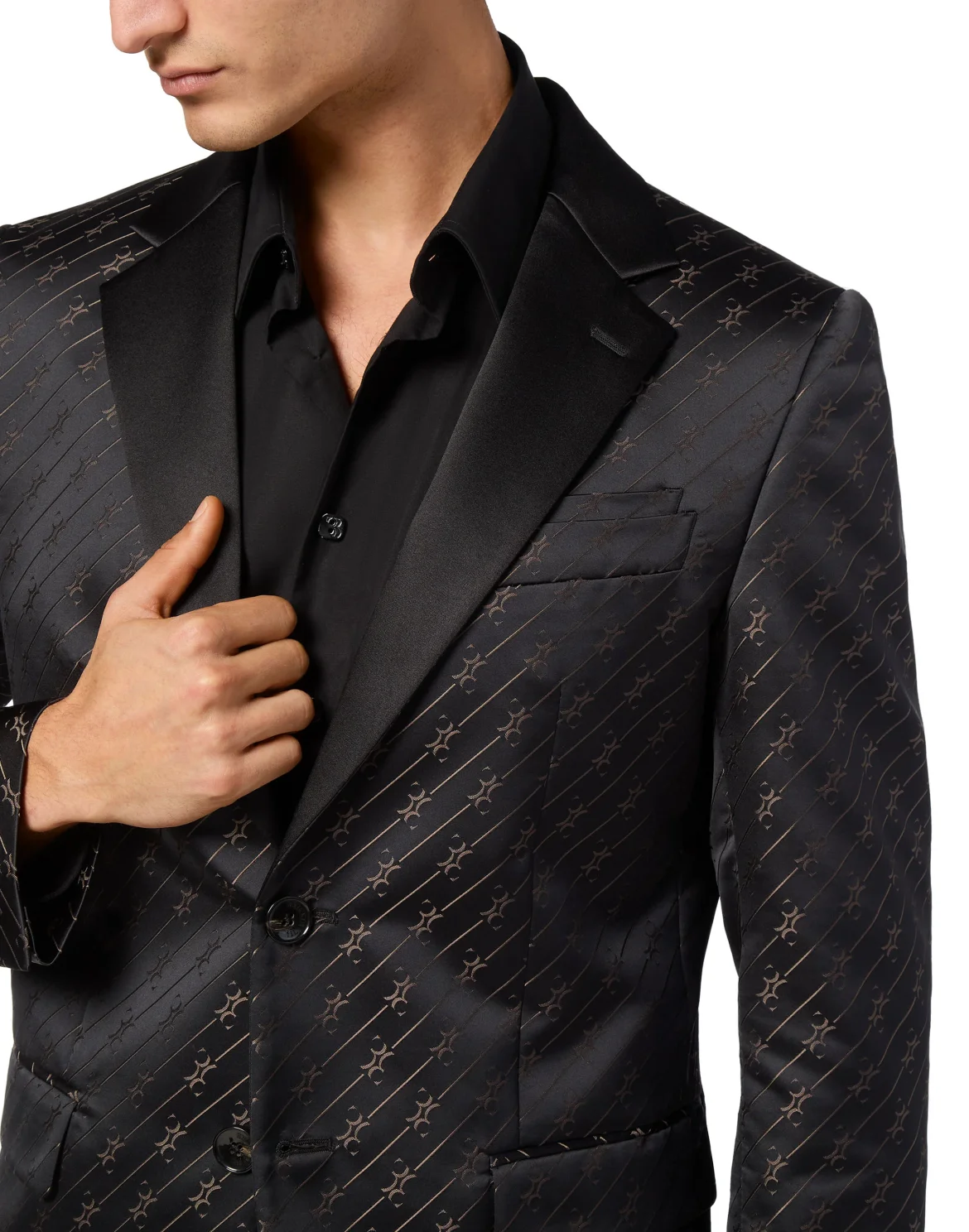 Jacquard/Silk Blazer, цвет: Черный