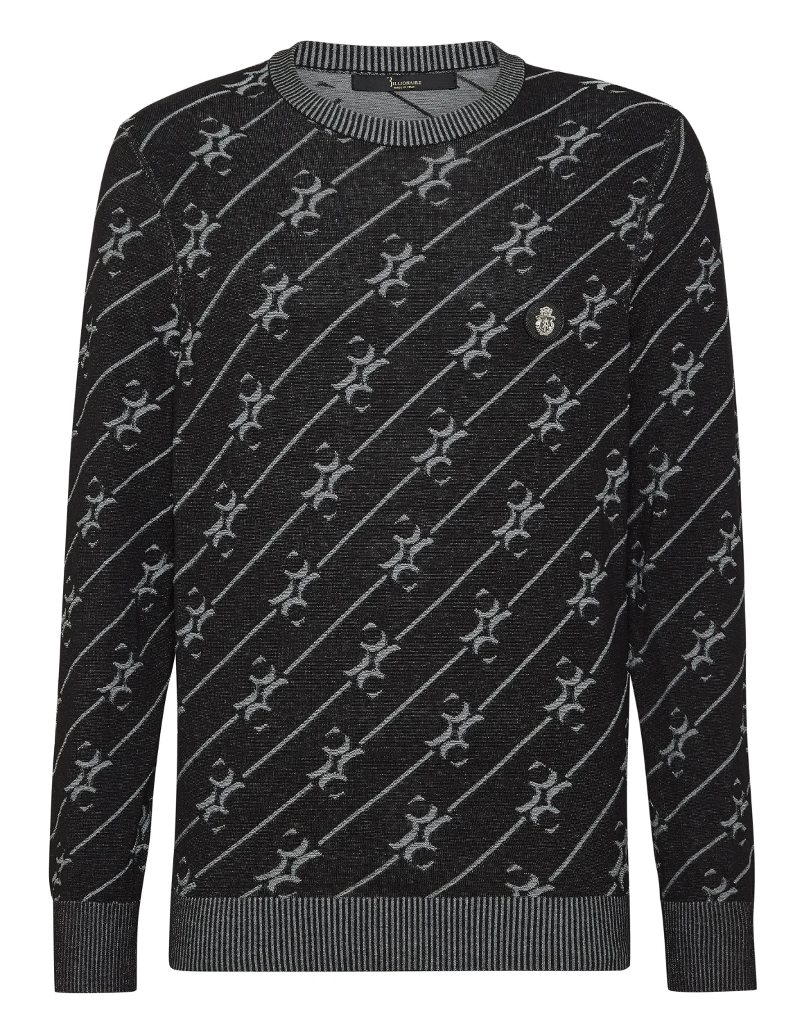 Silk Pullover Round Neck LS, цвет: Черный