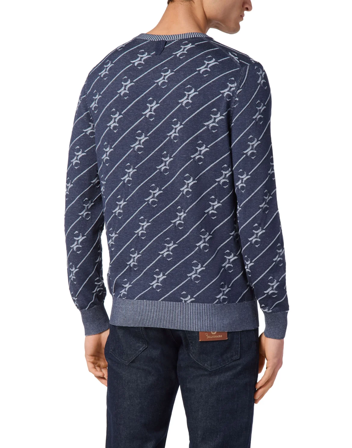 Silk Pullover Round Neck LS, цвет: Синий