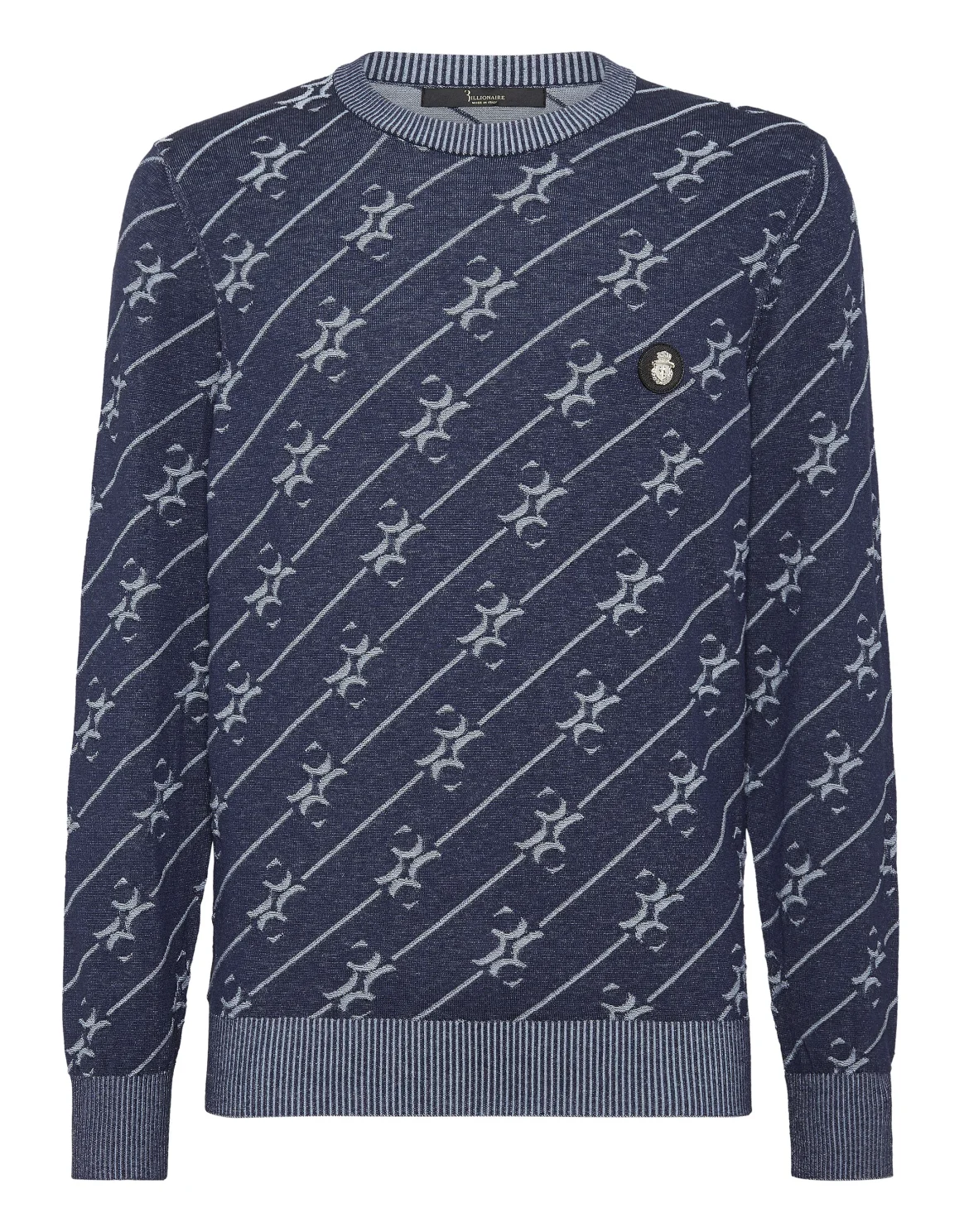 Silk Pullover Round Neck LS, цвет: Синий