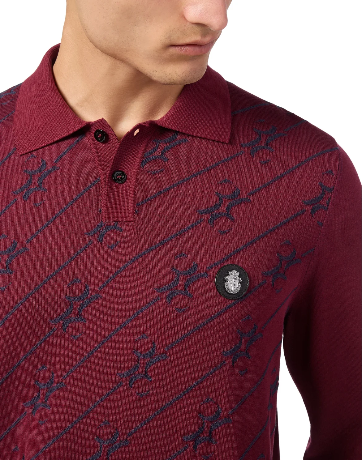 Silk Polo Shirt LS, цвет: Красный