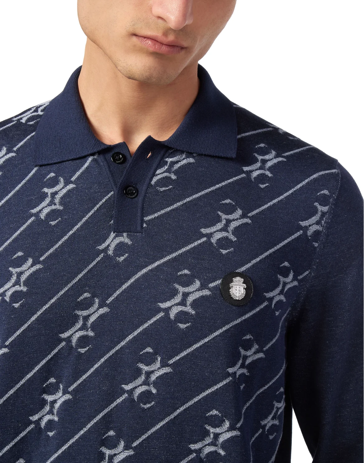 Silk Polo Shirt LS, цвет: Синий