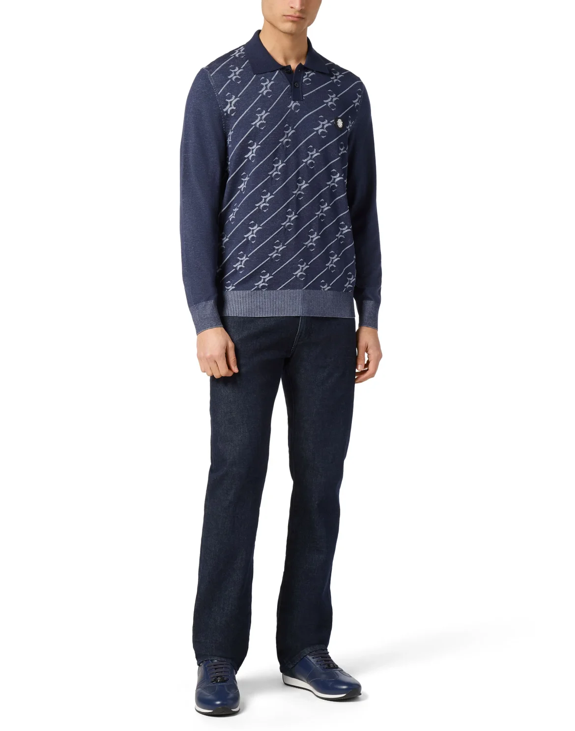 Silk Polo Shirt LS, цвет: Синий