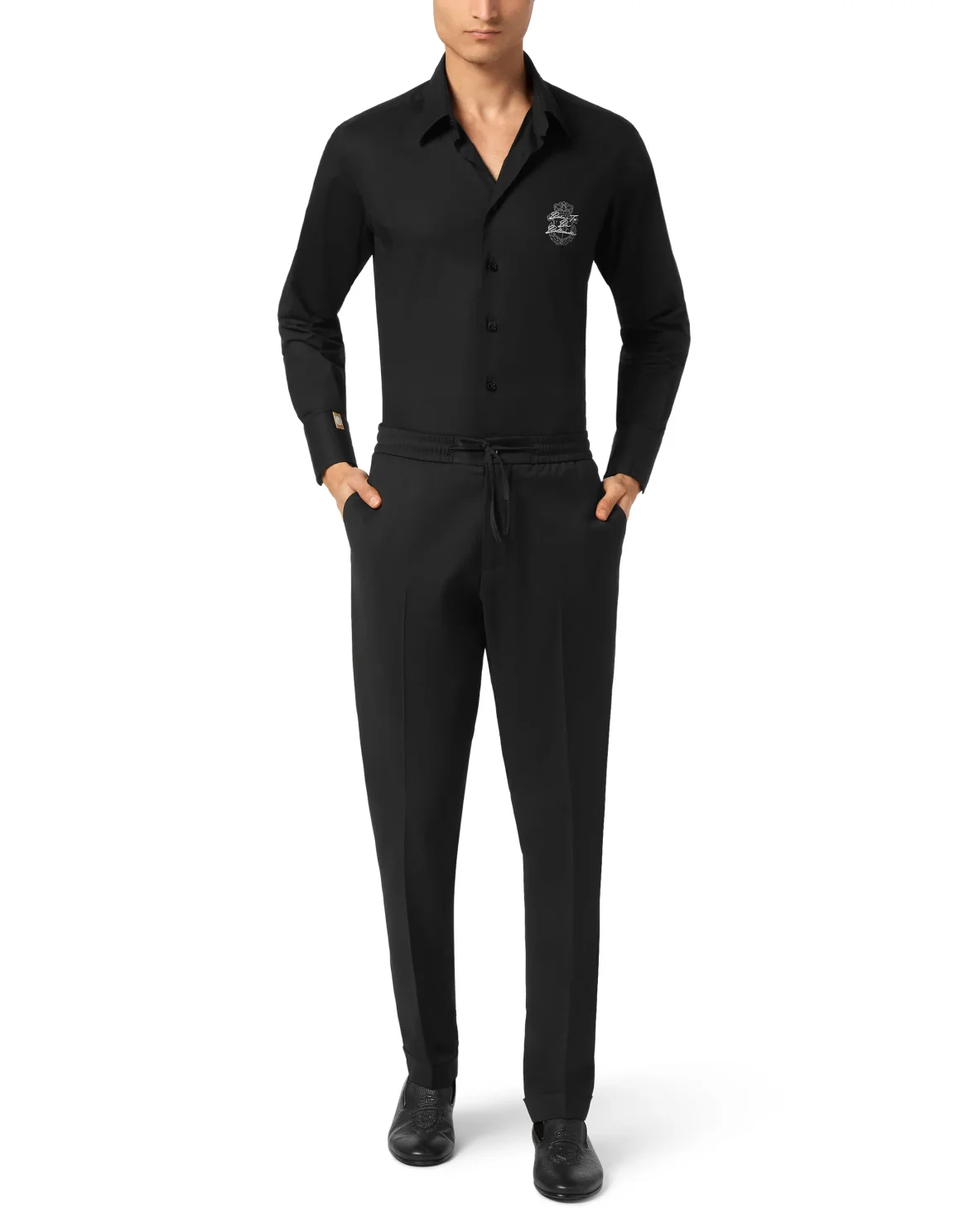 Wool Regular Chinos, цвет: Черный