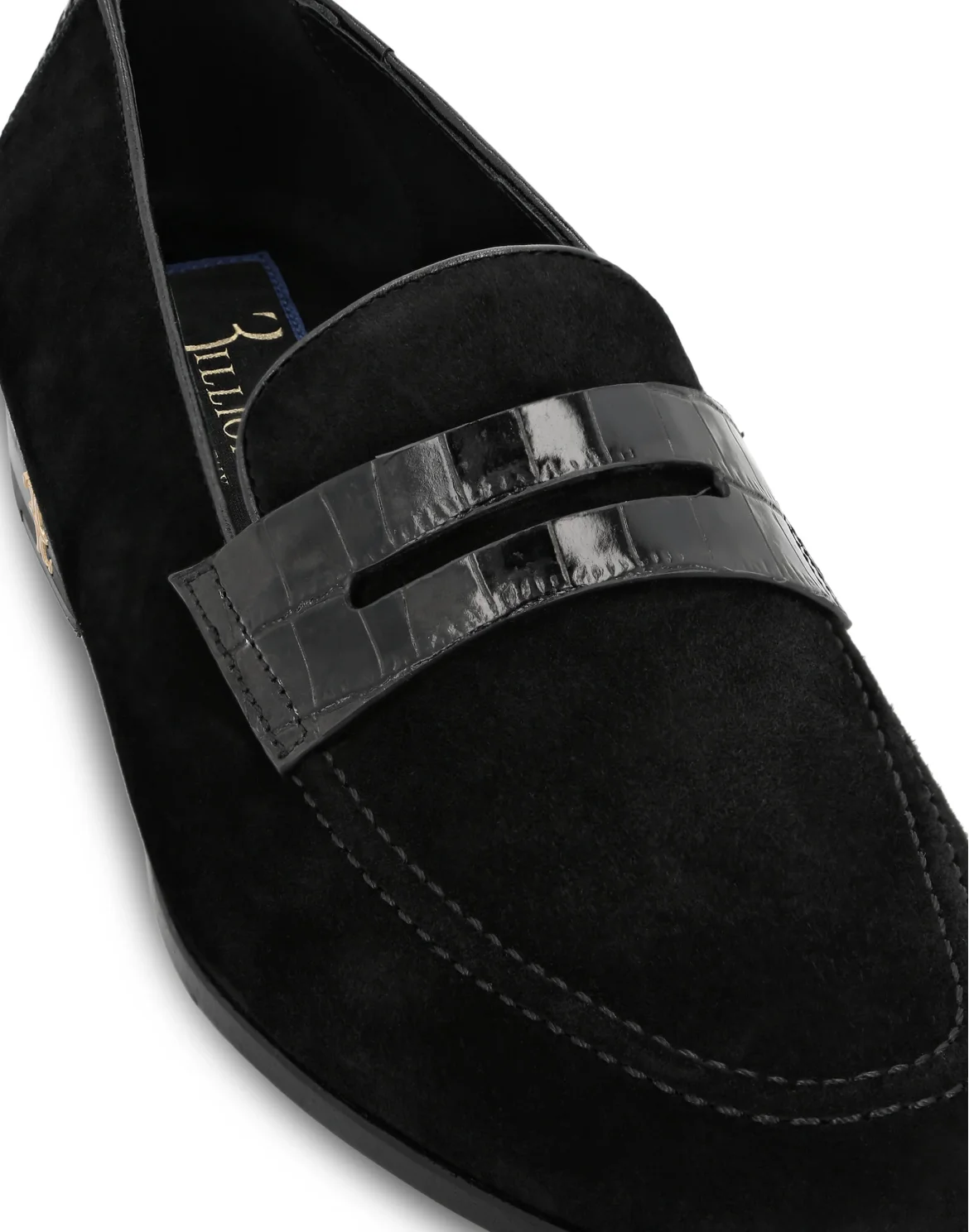 Crocco Printed Suede Loafers, цвет: Черный