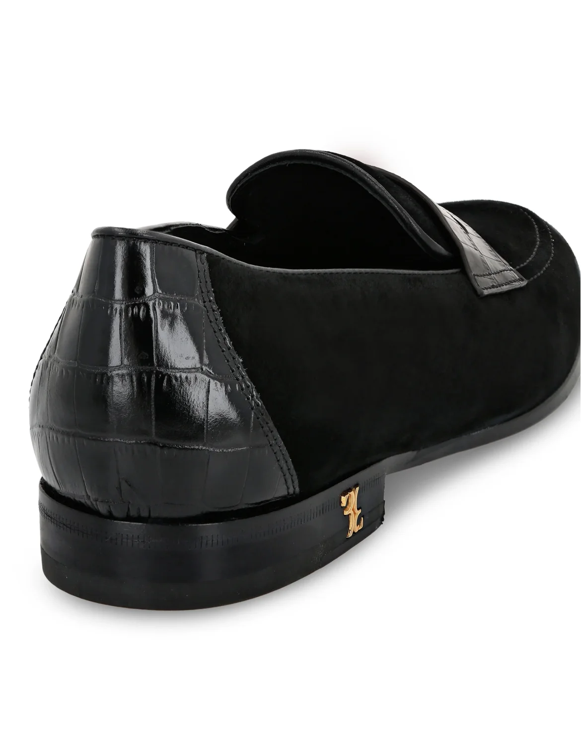 Crocco Printed Suede Loafers, цвет: Черный