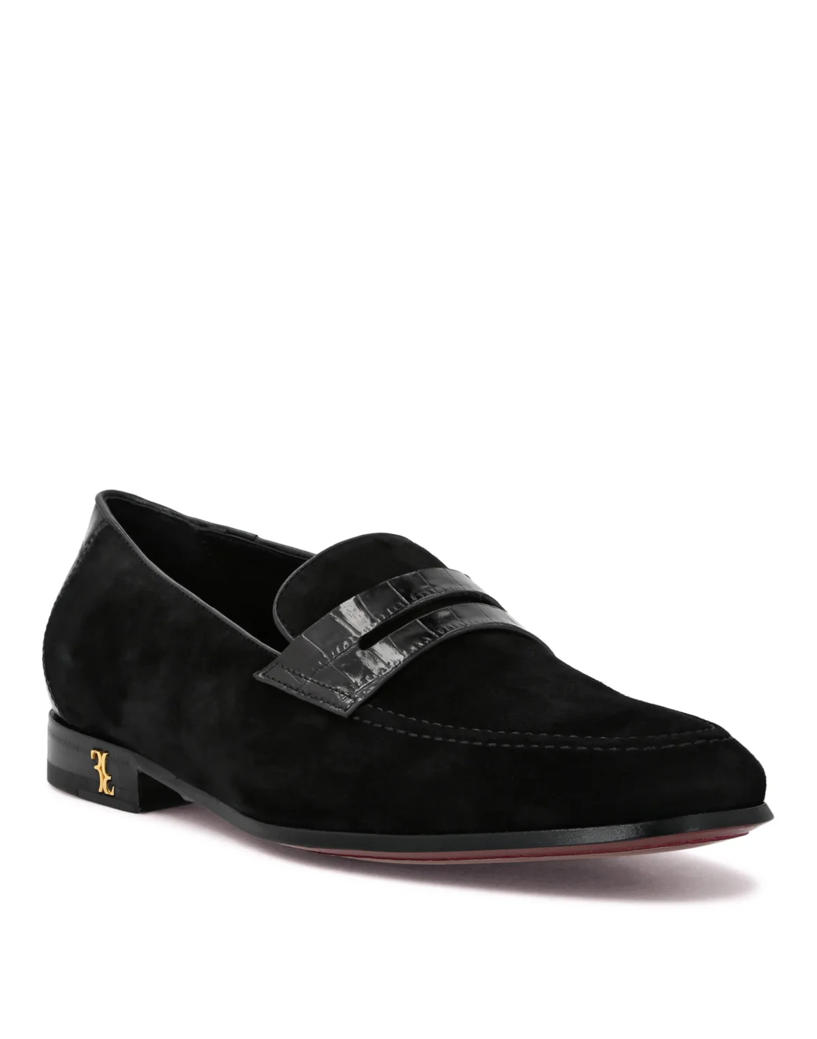 Crocco Printed Suede Loafers, цвет: Черный