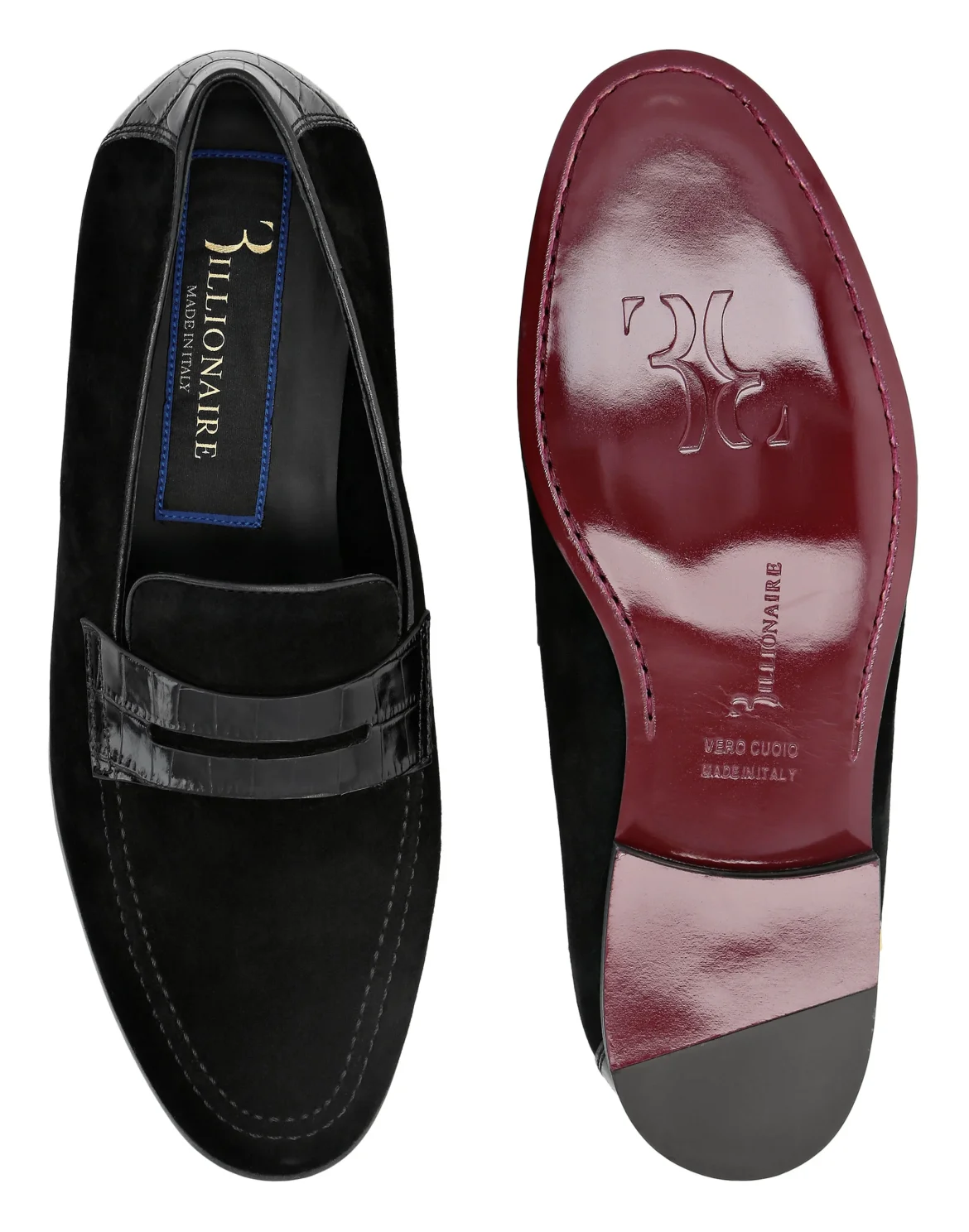 Crocco Printed Suede Loafers, цвет: Черный