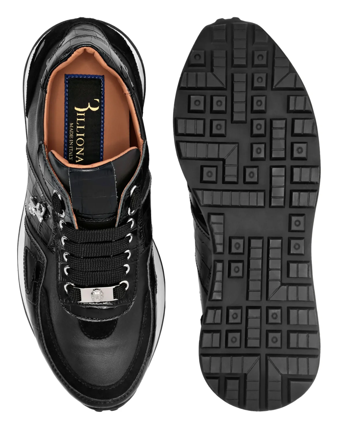 Crocco Printed Nabuk& Suede Runner, цвет: Черный