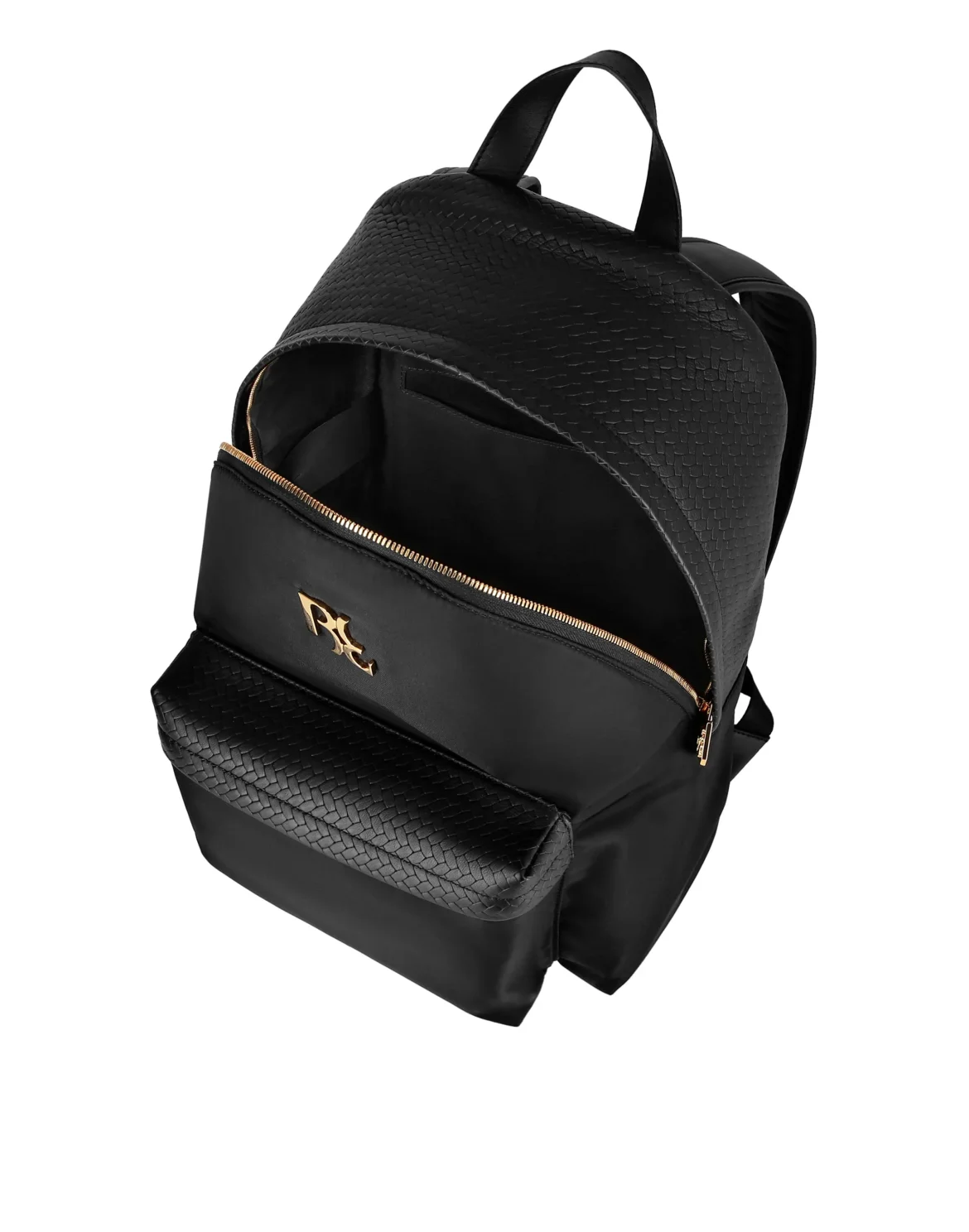 Backpack Nylon + Waved Leather, цвет: Черный