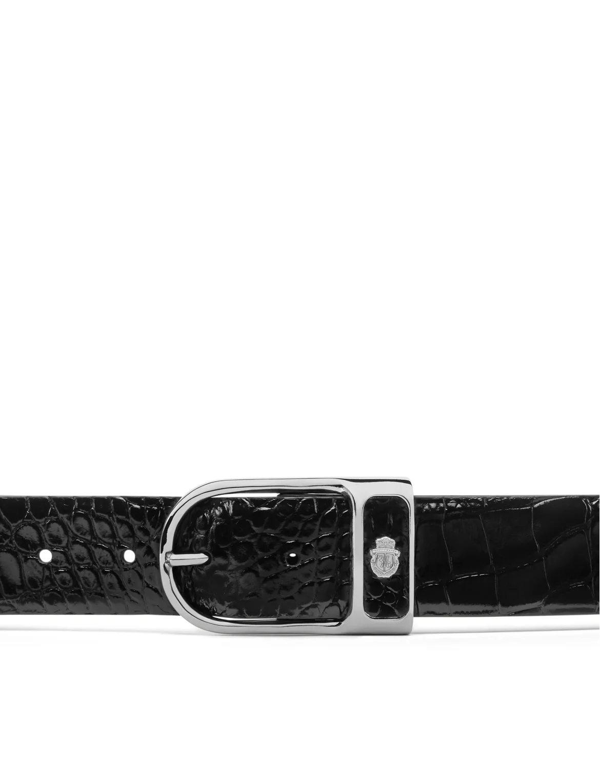 Leather Belt Crocco, цвет: Черный