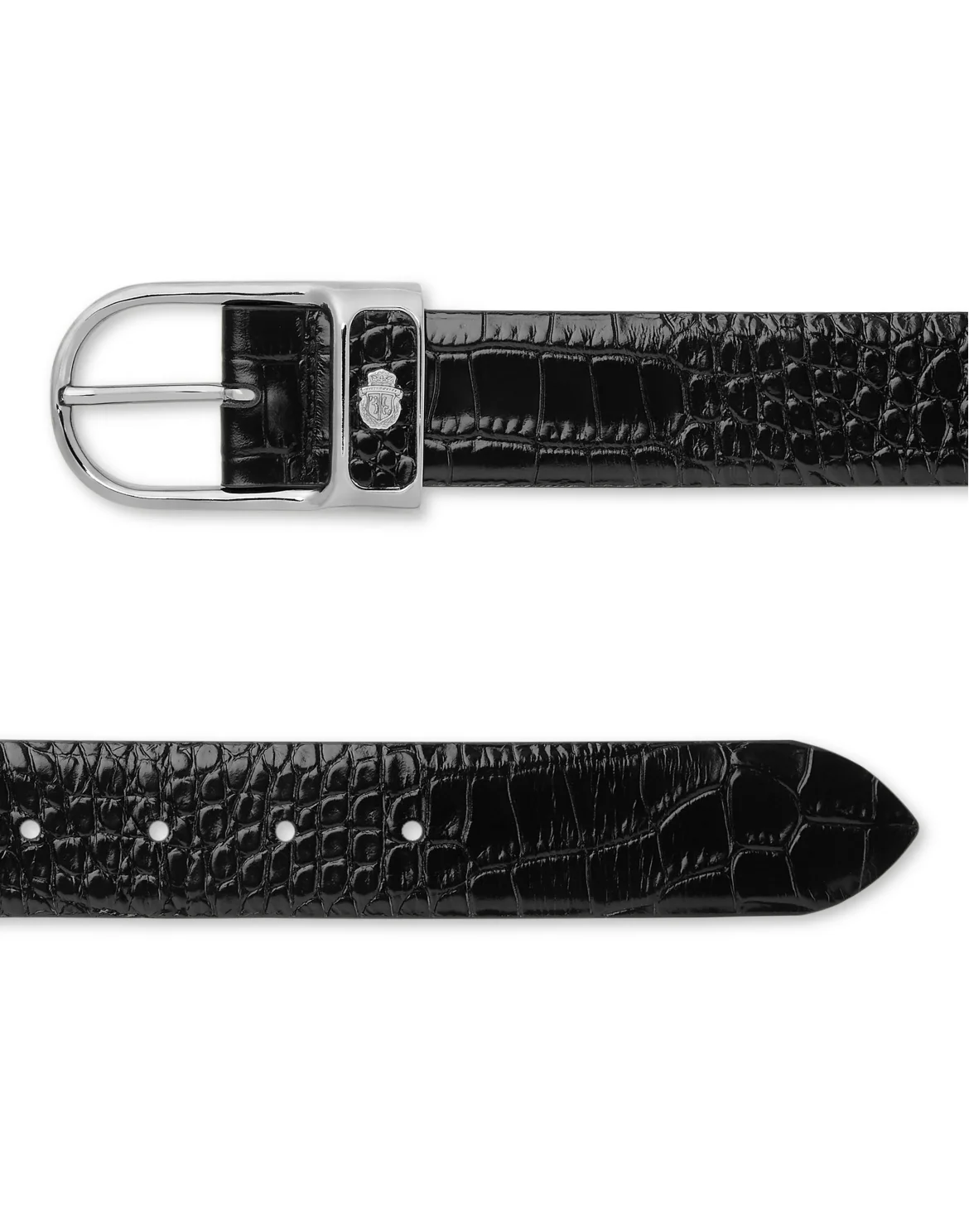 Leather Belt Crocco, цвет: Черный